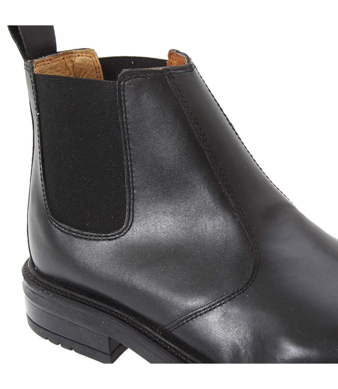 Roamers Mens Leather Quarter Lining Gusset Chelsea Boots (Black) - UTDF283