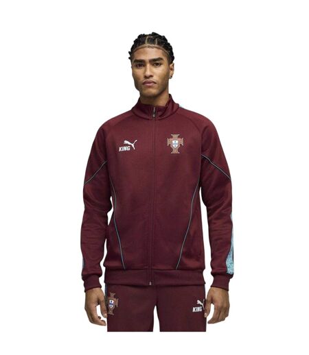Mens Lightweight Fitted Tracksuit Top Red Green Puma