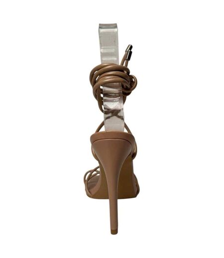 Womens/ladies Leather High Heels Mocha Chic