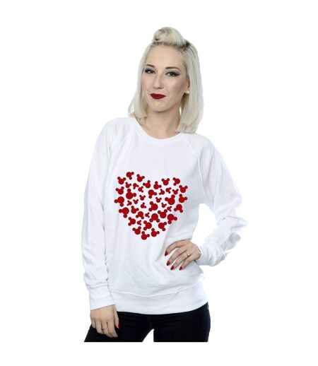 Disney Sweatshirt Femme/Ladies Mickey Mouse Heart Silhouette (Blanc) - UTBI26870