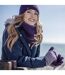 Ladies Crochet Knit Fleece Lined Warm Thermal Winter Beanie Hat-4