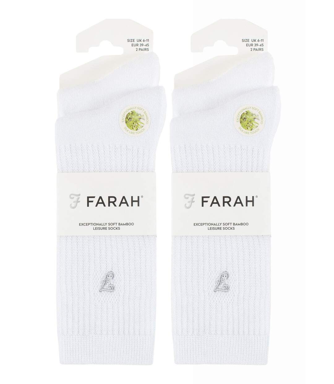 Farah - 4 Paires Chaussettes Sport Homme Bambou | Chaussettes Diabétiques Tennis