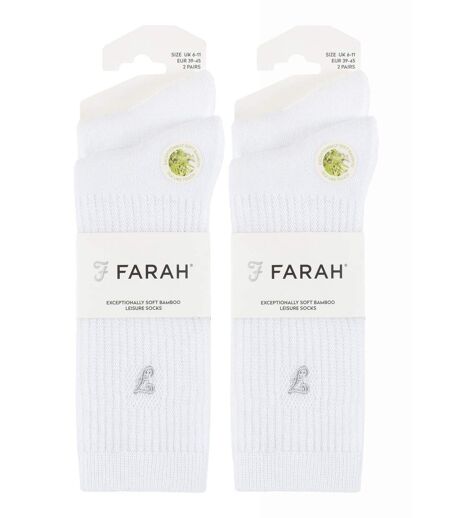 Mens Bamboo Sport Socks in Black & White | Farah | 4 Pack | Diabetic Friendly Sport Socks with Smooth Toe Seam & Loose Top | Tennis Gym Running Socks (6-11, Black)