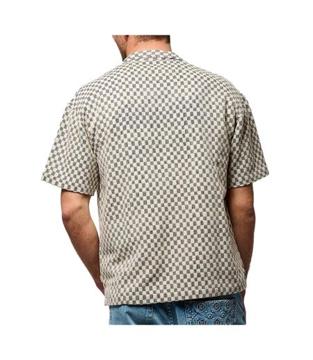 Chemisette beige/noir vichy homme kaporal troy - l