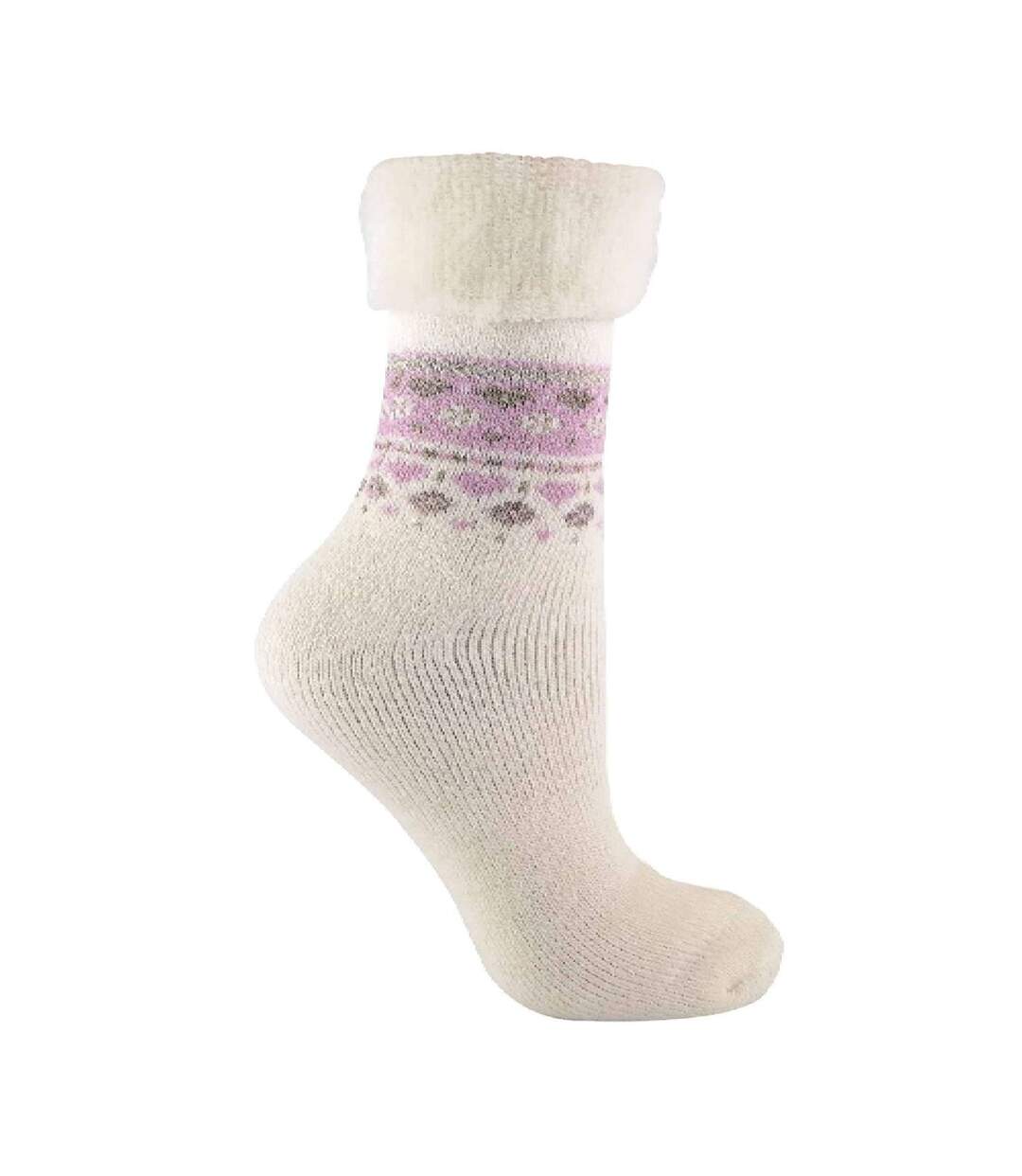 1 Pack Ladies Turn Over Top Warm Nordic Bed Socks for Winter-1