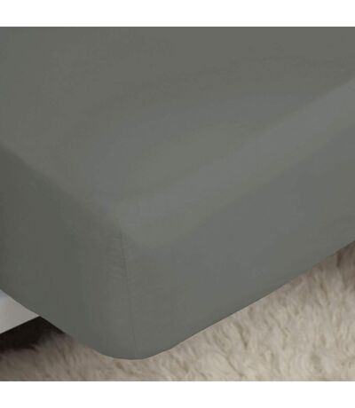 Easycare percale fitted sheet grey Belledorm