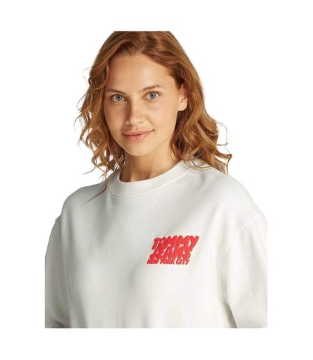 Sweat Court Motif/style Bulles Femme Écru Tommy Jeans