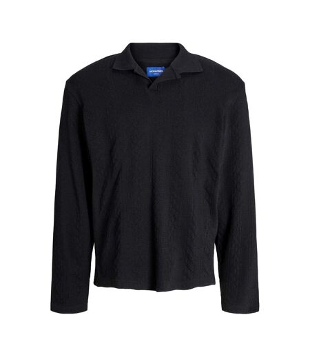 Mens Cable Knit Regular Long-sleeved Jumper Black Jack And Jones