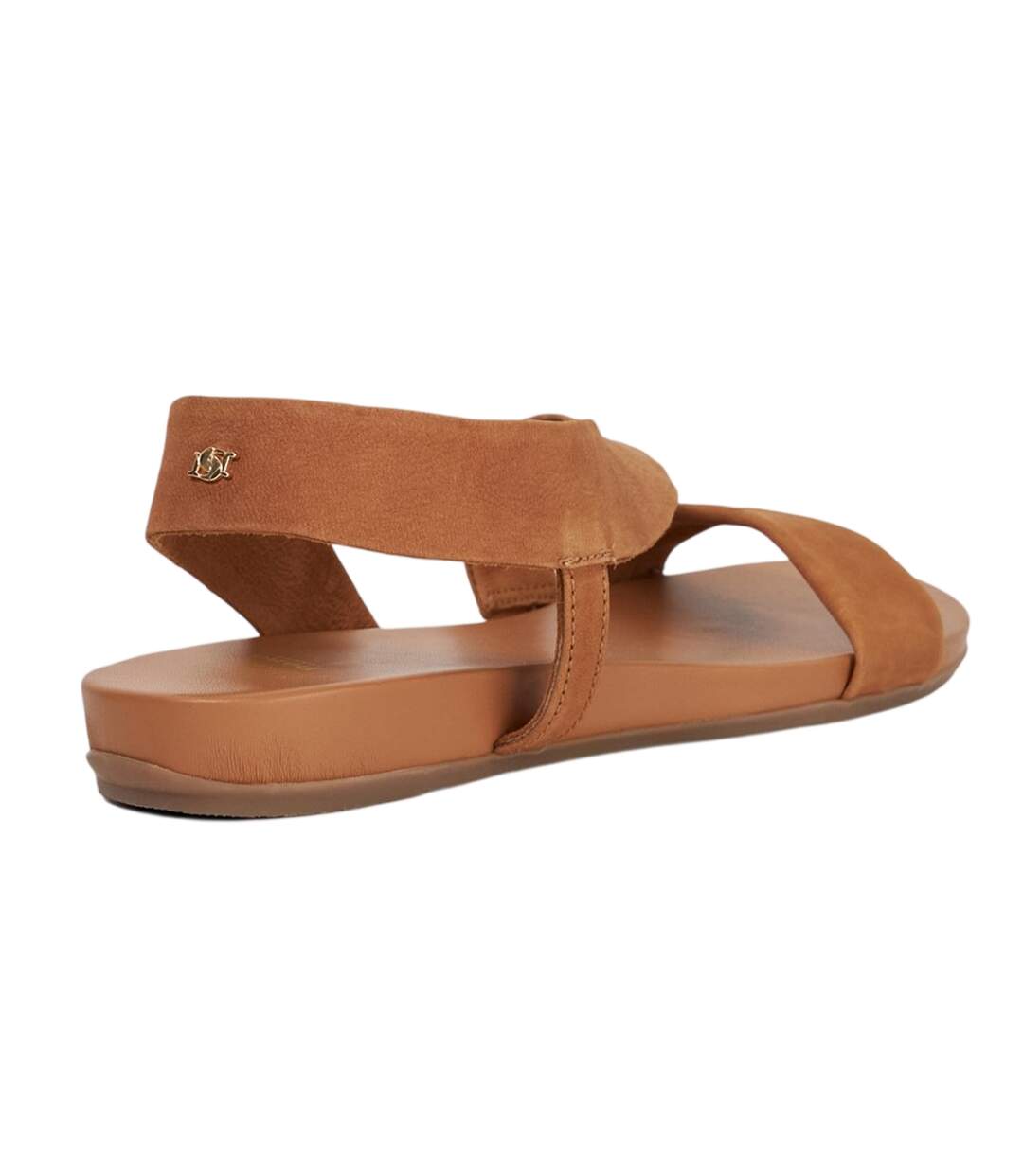 Womens/ladies Lucina Leather Flat Sandals Tan Dune London-2