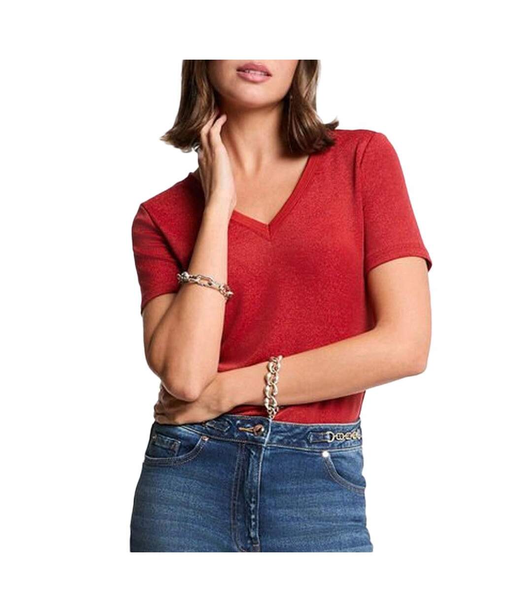 T-shirt rouge femme morgan diwis-1