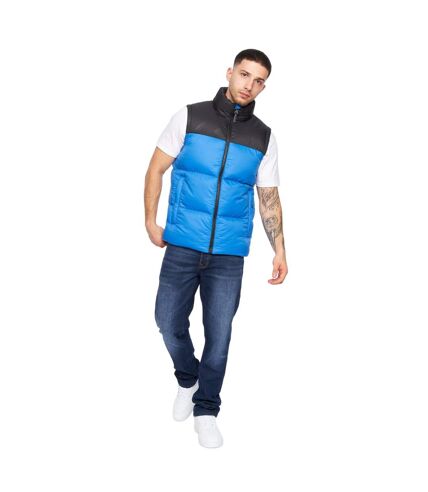 Mens demerley contrast panel vest blue Crosshatch