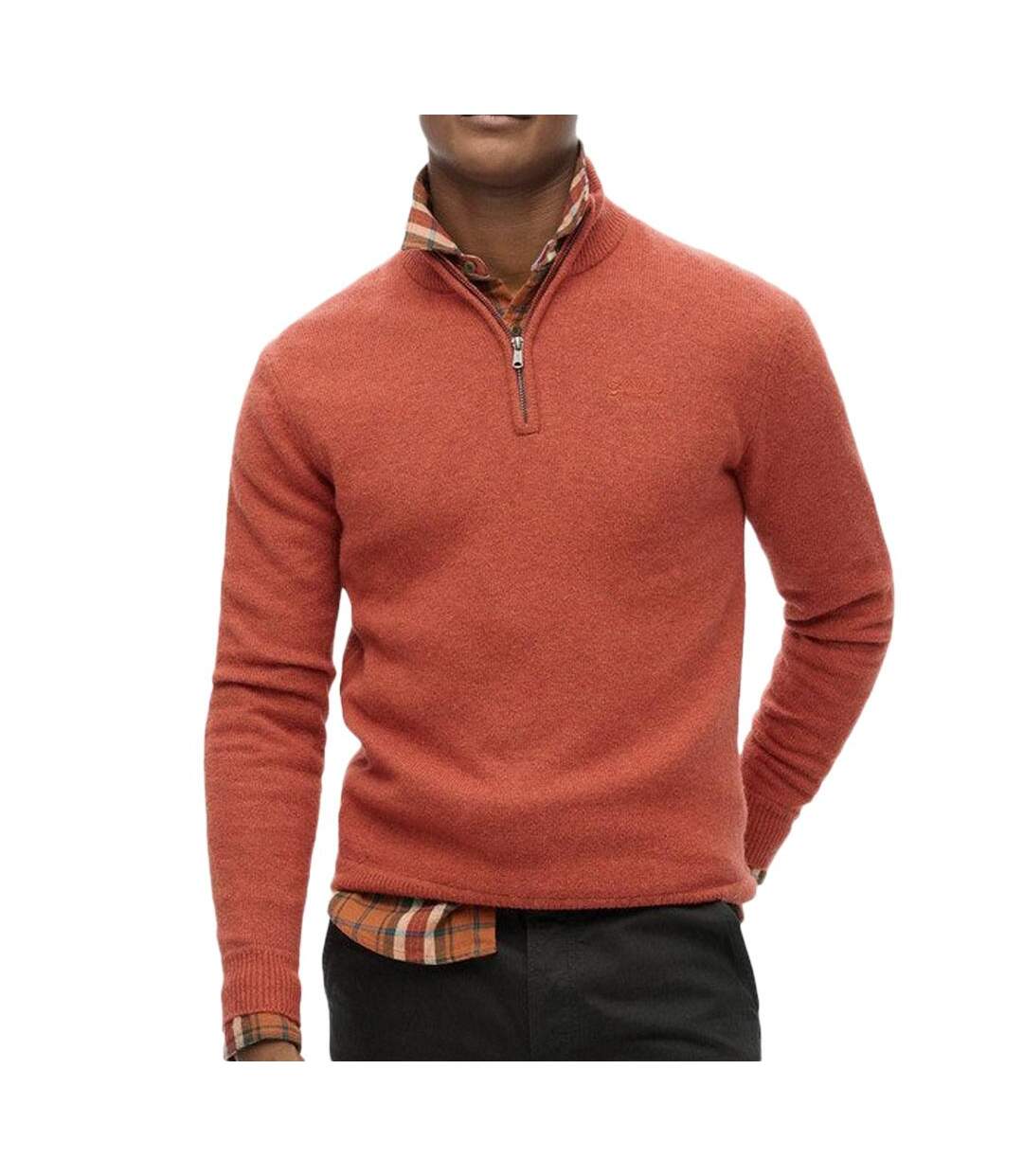 Pull orange homme superdry essential-1
