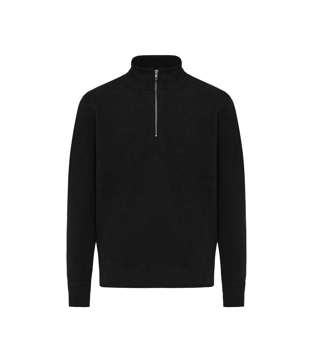 Unisex Adult Elgon Recycled Cotton Quarter Zip Sweater Top Black Iqoniq-2