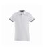 Clique Mens Newton Stripe Detail Polo Shirt (White)