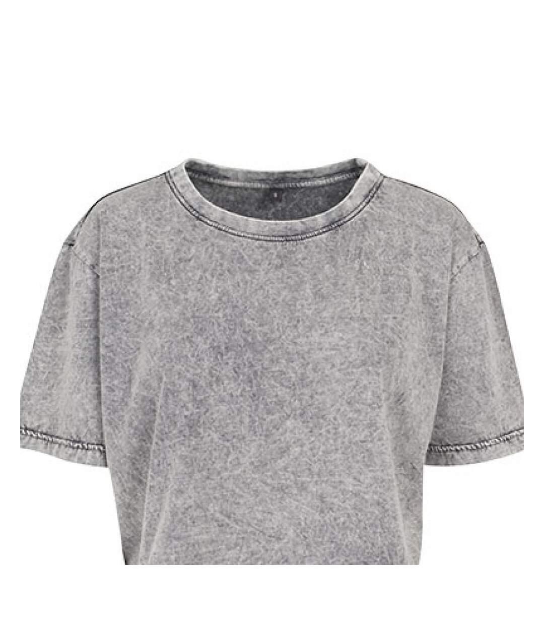 T-shirt Court Femme Gris Noir Build Your Brand-2