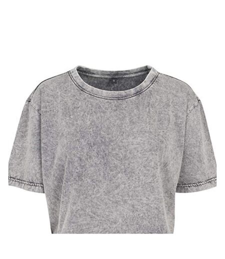 T-shirt Court Femme Gris Noir Build Your Brand