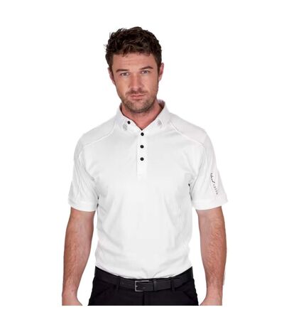 Polo de golf surpiqué pour hommes blanc Island Green