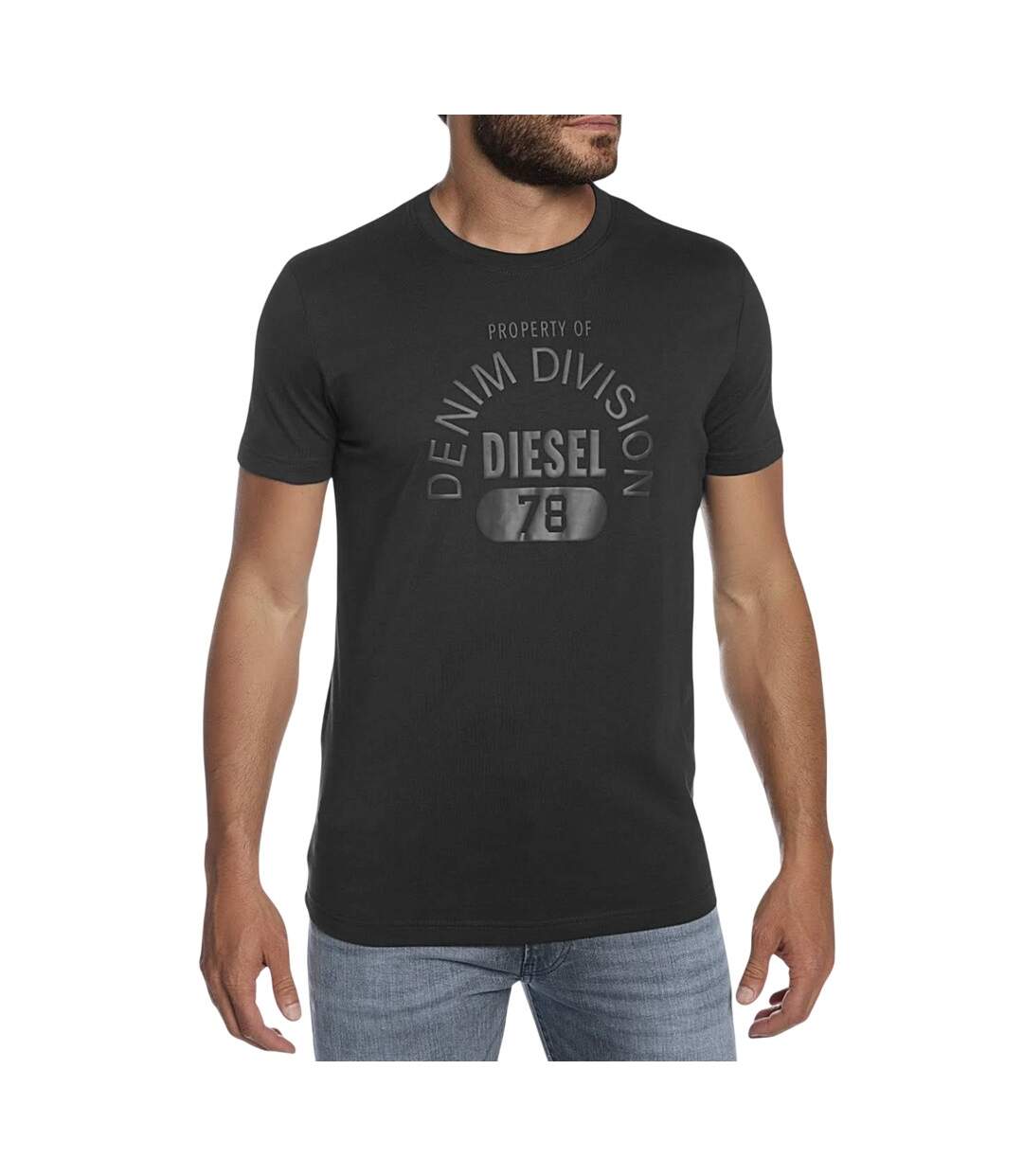 T-shirt Motif/style Logo Property Of Denim Division Adulte Noir Diesel-1