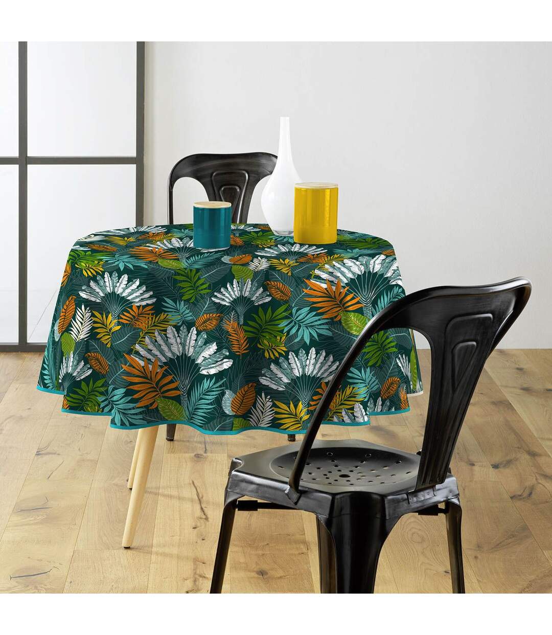 Nappe Ronde Imprimé Panazio 160cm Vert-2