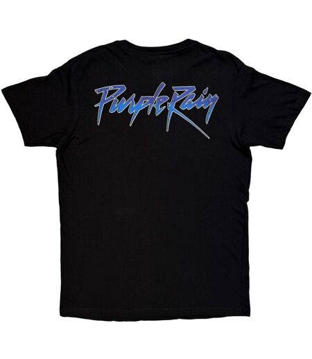 Unisex Adult Purple Rain Box Back Print T-shirt Black Prince