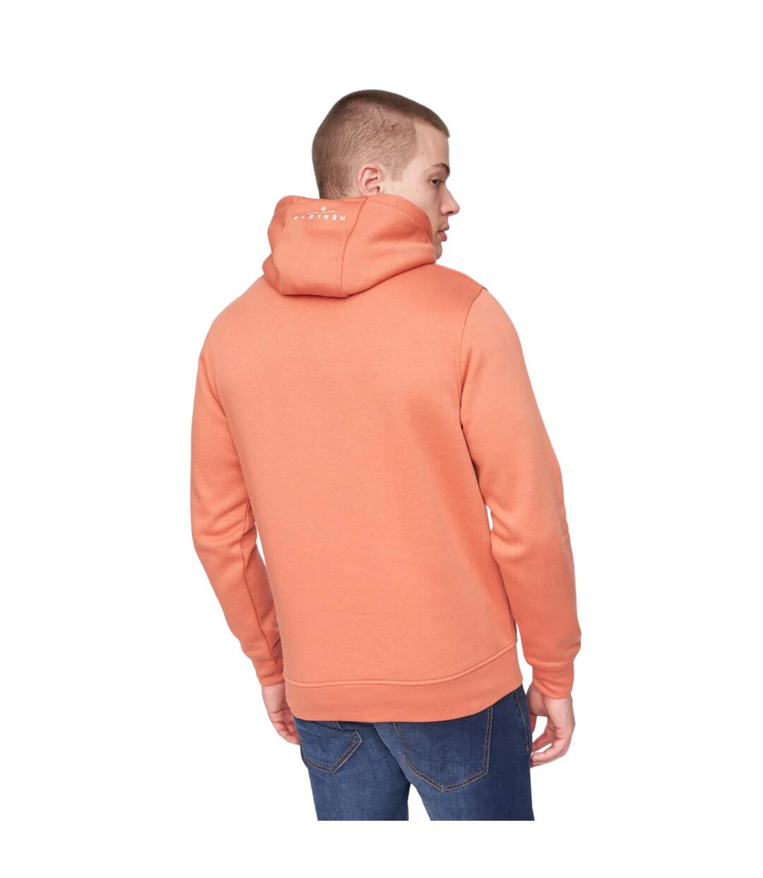 Sweat à capuche scripthen homme rouge orangé Henleys-2