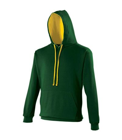 Awdis Varsity Hooded Sweatshirt / Hoodie (Forest Green/Gold)