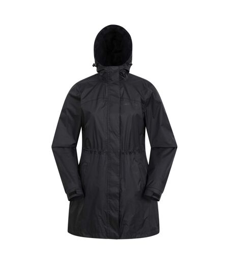 Mountain Warehouse Womens/Ladies Torrent Longline Waterproof Lightweight Waterproof Jacket (Black) - UTMW2879