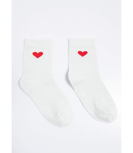 Chaussettes unies avec motif c¿ur