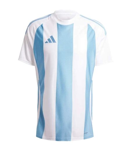 Maillot De Foot Style À Rayures Homme Blanc Bleu Clair Adidas