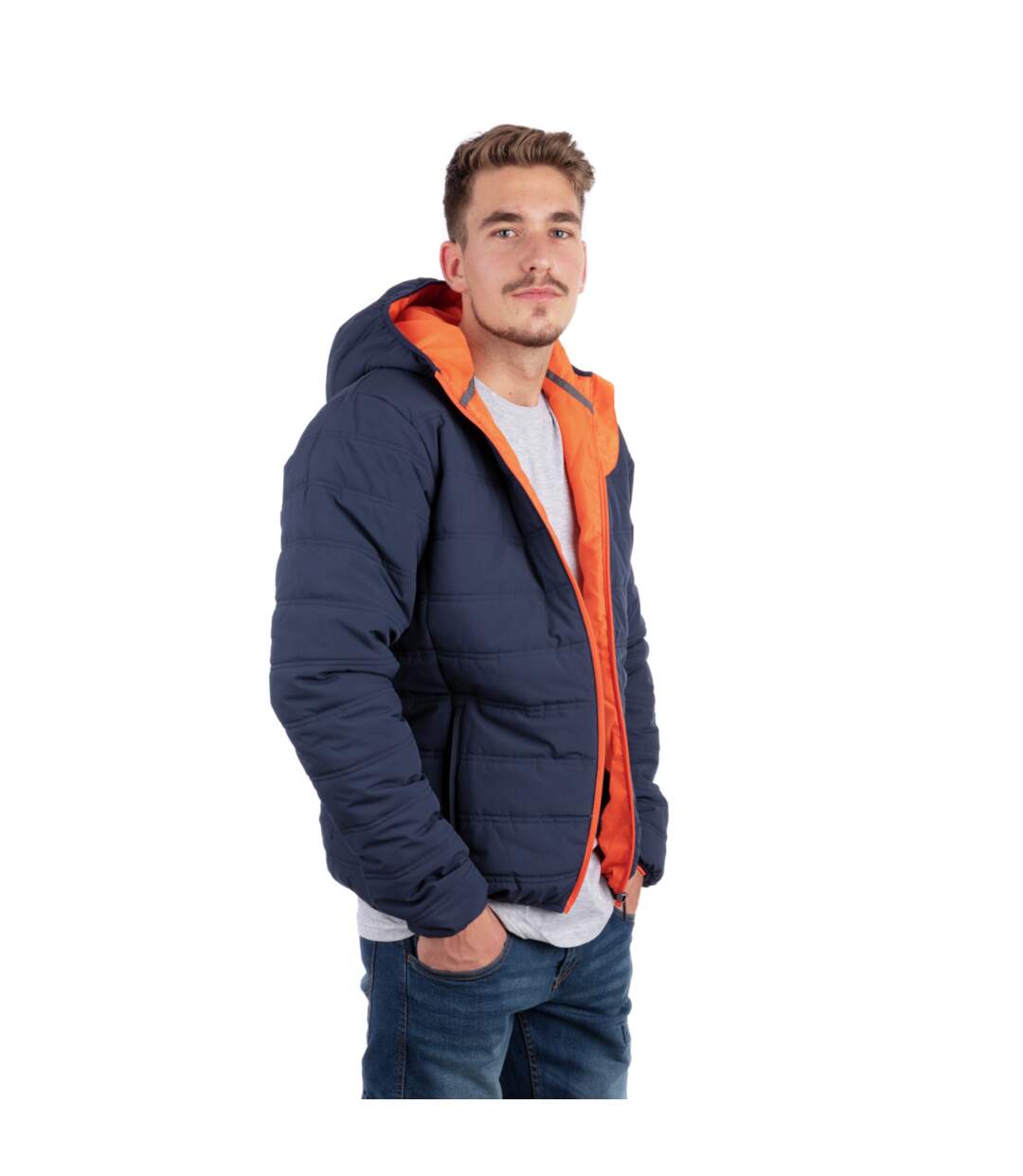 Blouson de travail Matelassé Moon Marine/Orange-4