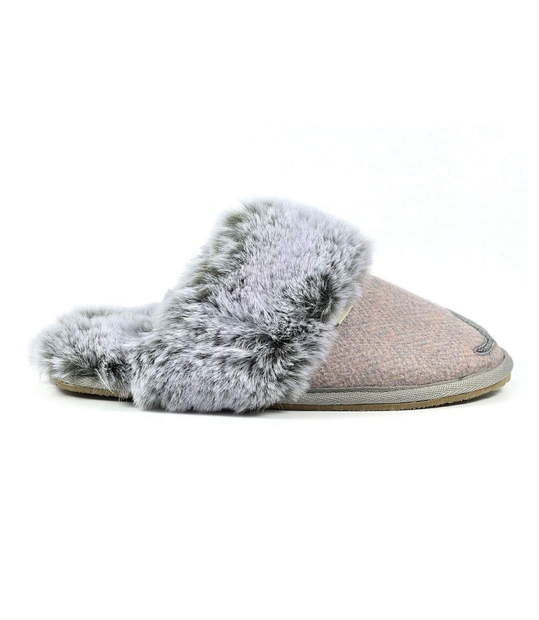 Chaussons femme rose / gris Lazy Dogz-3