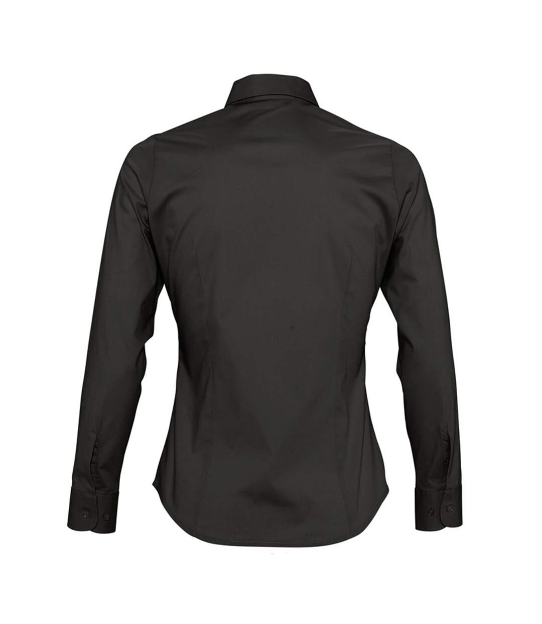 Womens/ladies Eden Long Sleeve Fitted Work Shirt Black SOLS-2