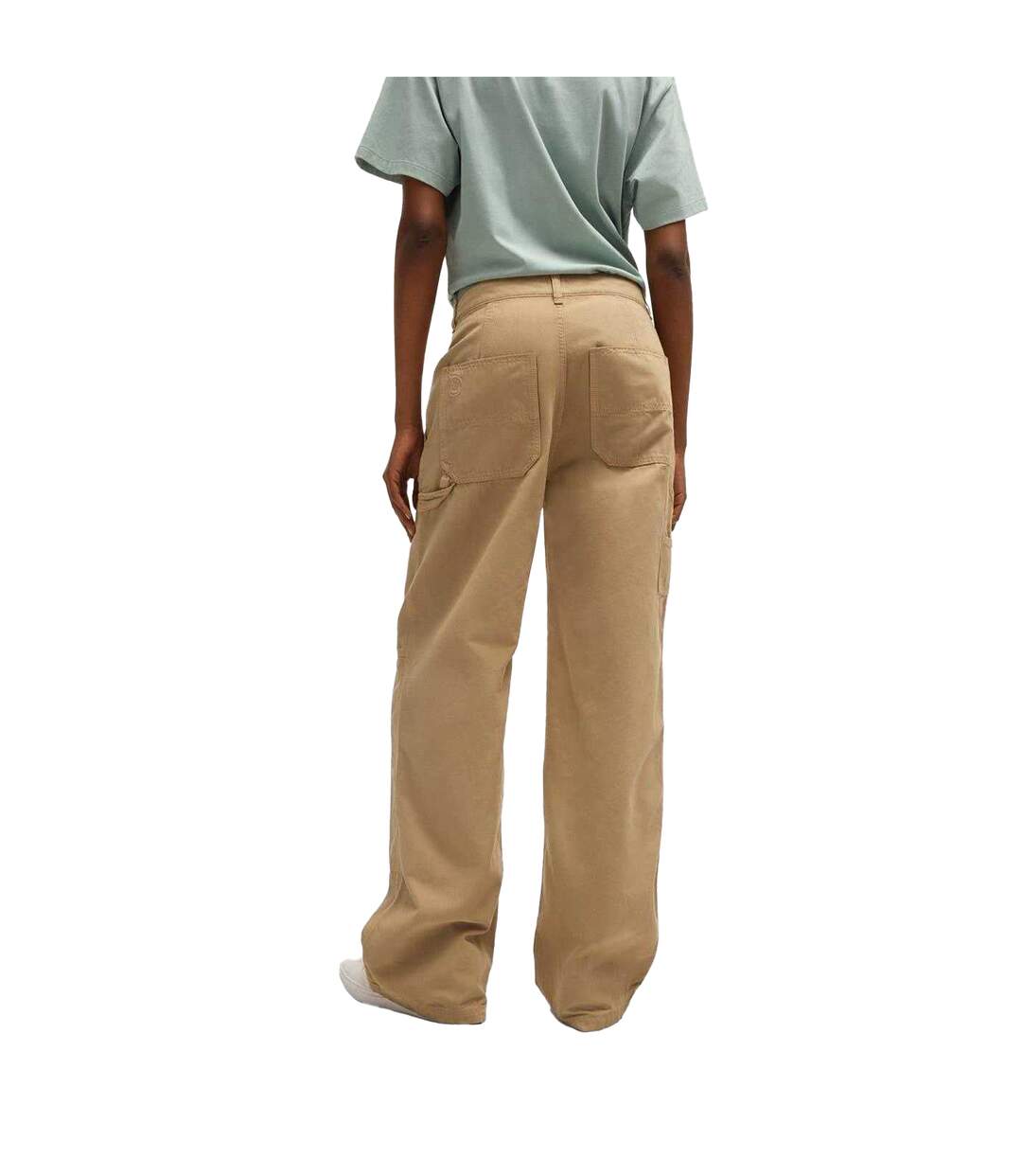 Womens/ladies Hacarpe Straight Leg Cargo Trousers Beige Hugo-3