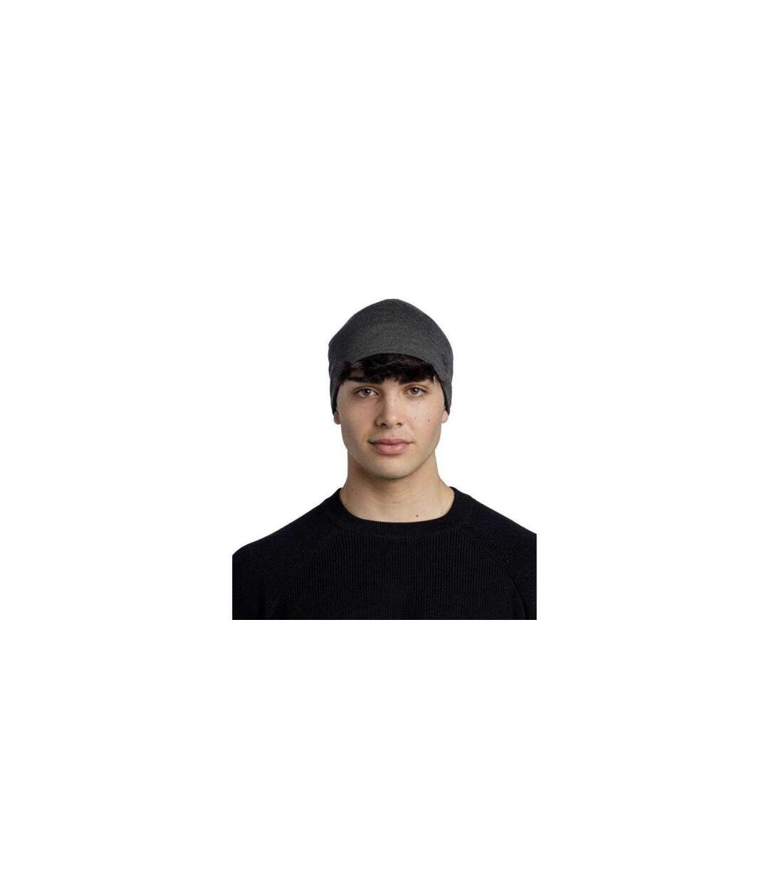 Unisex Adult Merino Wool Beanie Grey Silver Buff-1