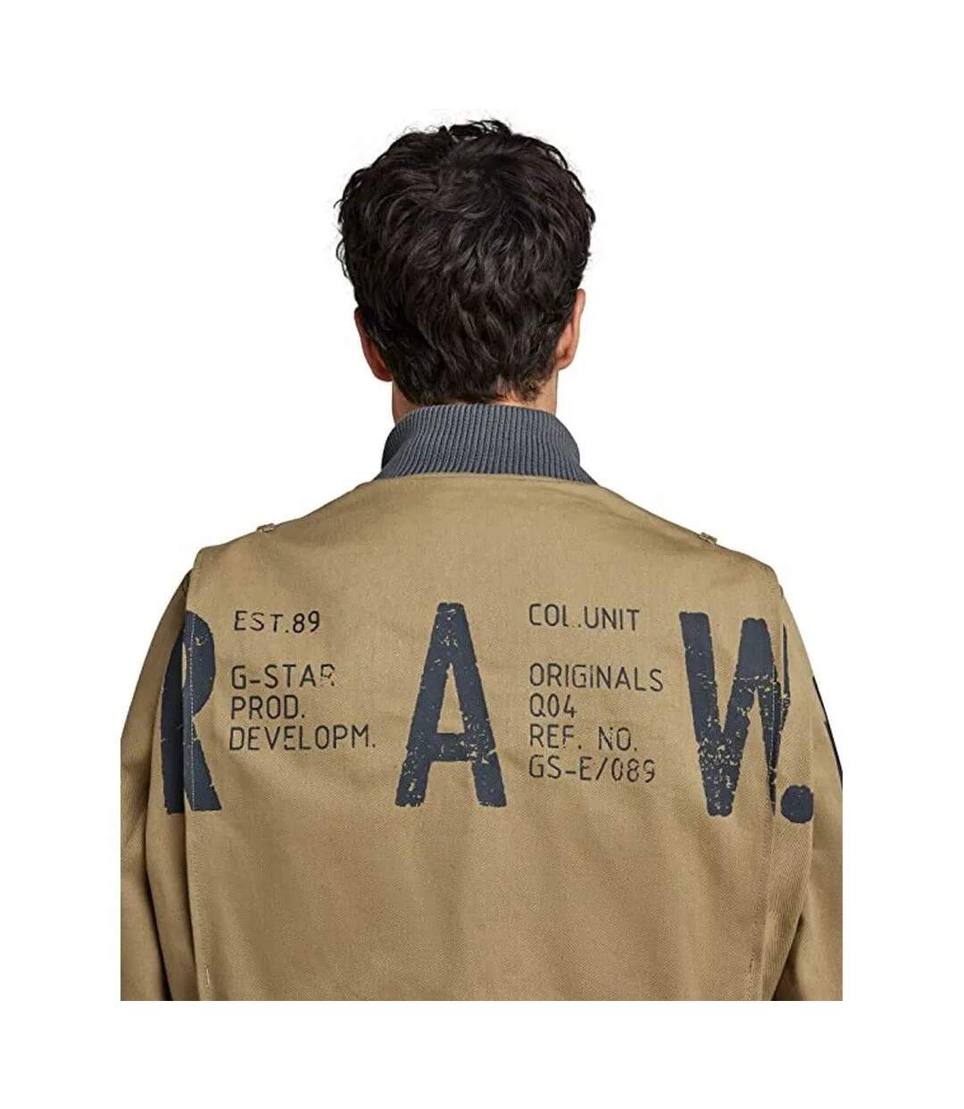 Mens Logo Loose Fit Bomber Jacket Khaki G-Star-4