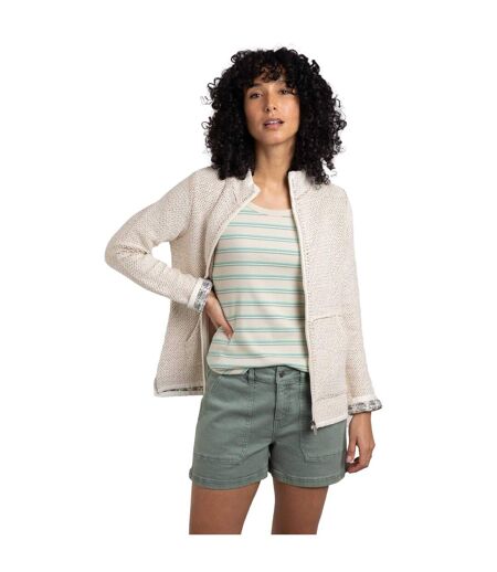 Womens/ladies sontee full zip fleece jacket ecru Weird Fish
