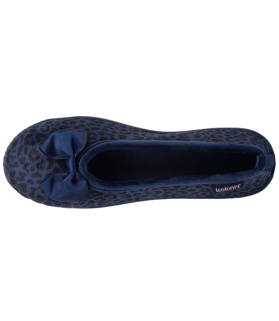 Isotoner Chaussons Ballerines femme microvelours semelle ergonomique, mousse à mémoire forme-3