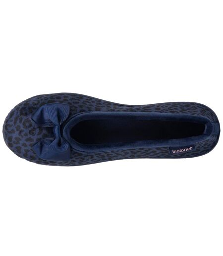 Isotoner Chaussons Ballerines femme microvelours semelle ergonomique, mousse à mémoire forme