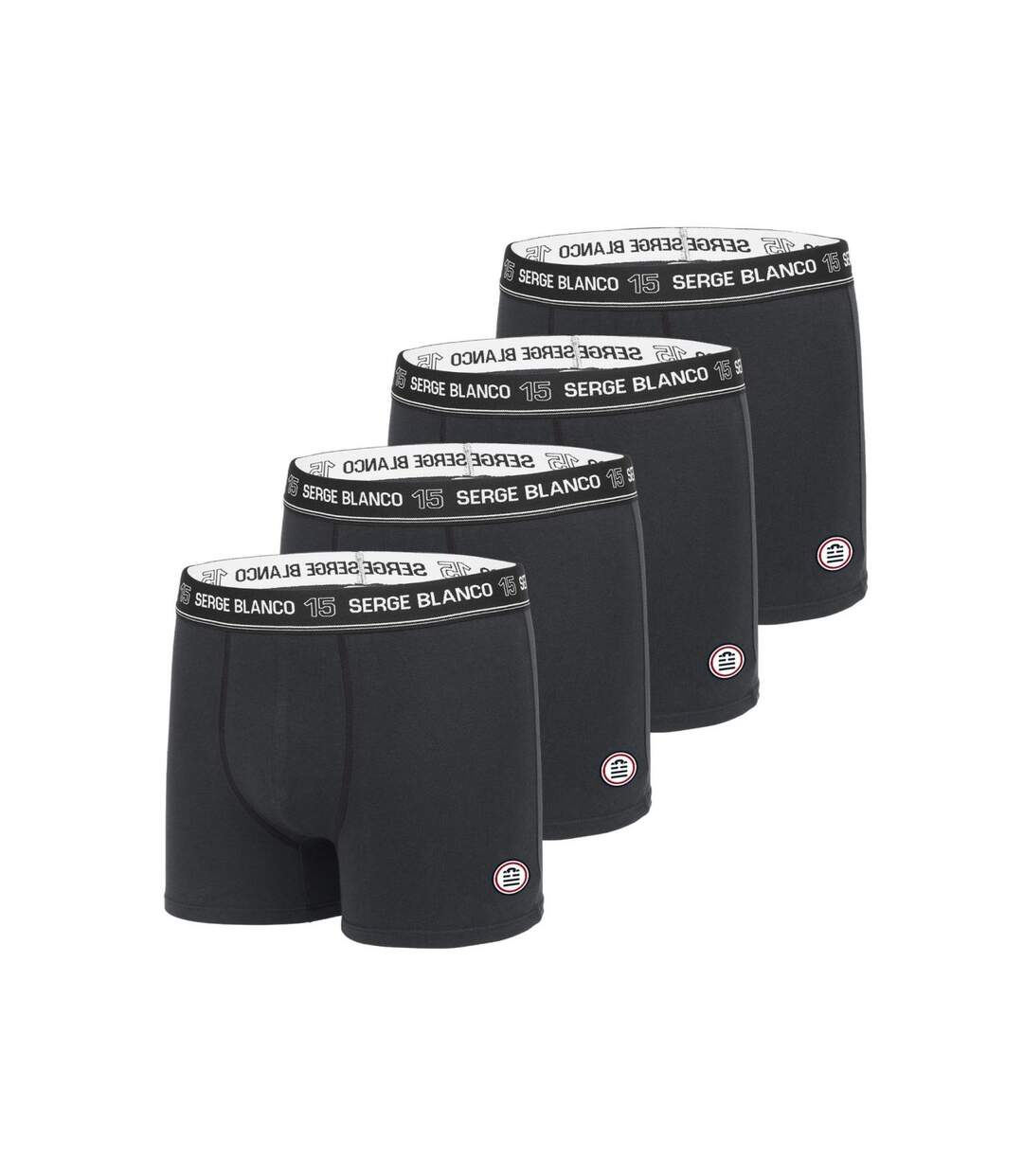 Lot de 4 Boxers coton homme uni Serge Blanco-1