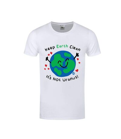 Pop Factory - T-shirt KEEP EARTH CLEAN IT'S NOT URANUS! - Homme (Blanc / Bleu / Vert) - UTGR6510