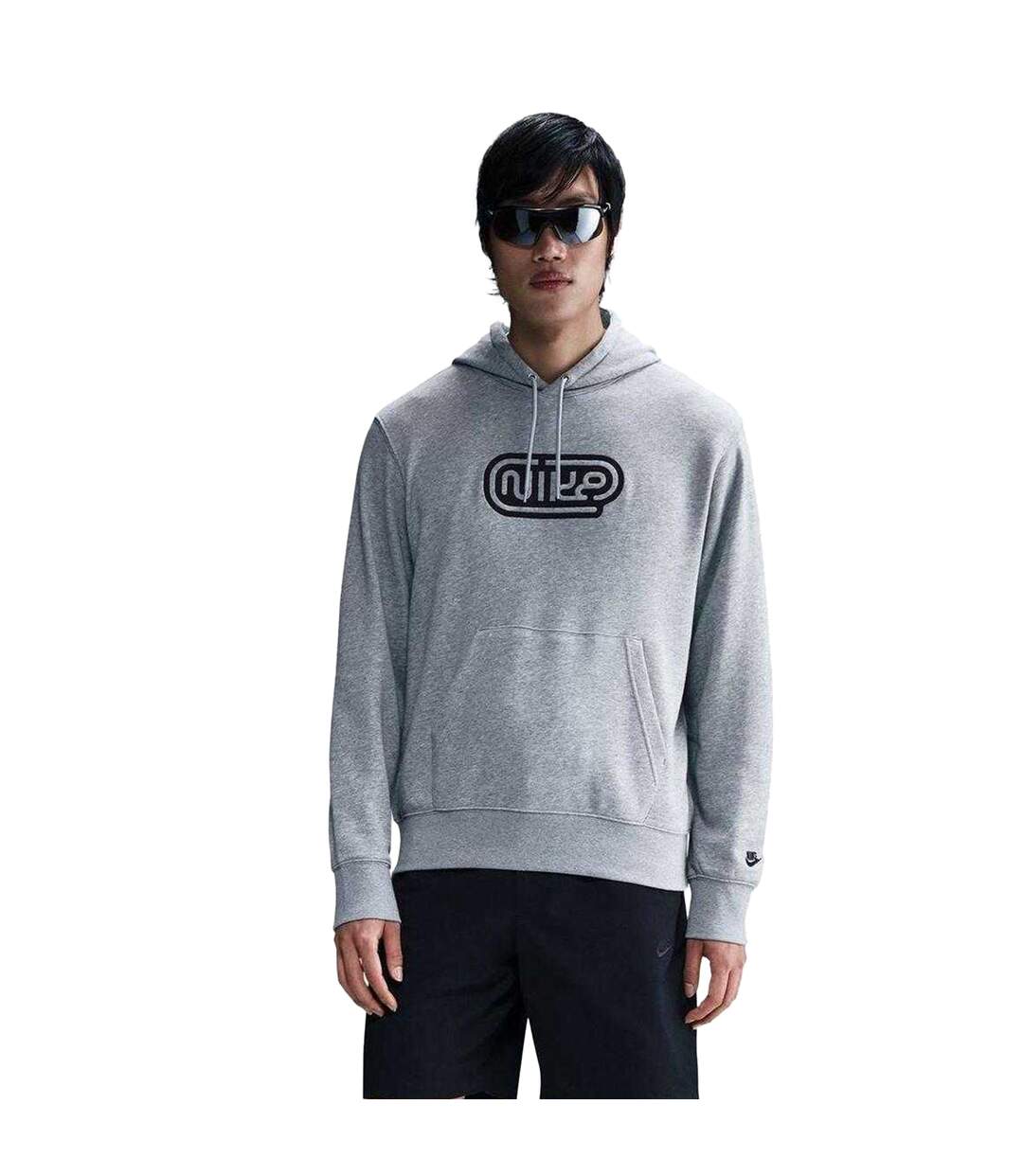 Sweat À Capuche Club Homme Gris Foncé Chiné Nike-2