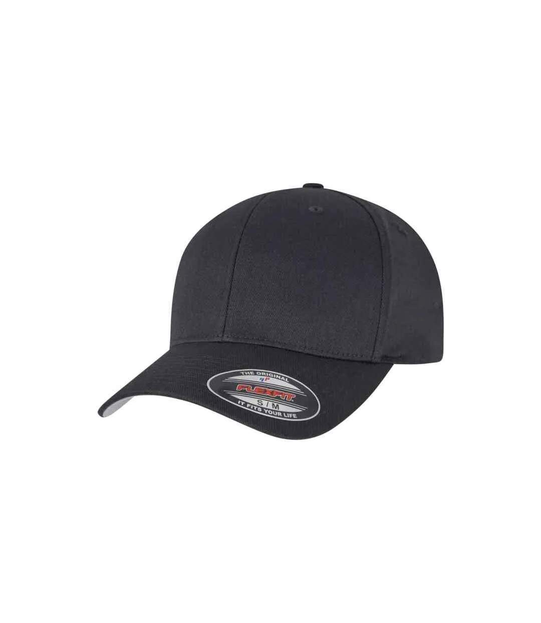 Childrens/kids Wooly Combed Baseball Cap Charcoal Flexfit-3
