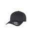 Childrens/kids Wooly Combed Baseball Cap Charcoal Flexfit-3