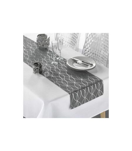 Nappe & Chemin de Table Elipsa 140x250cm Gris & Argent
