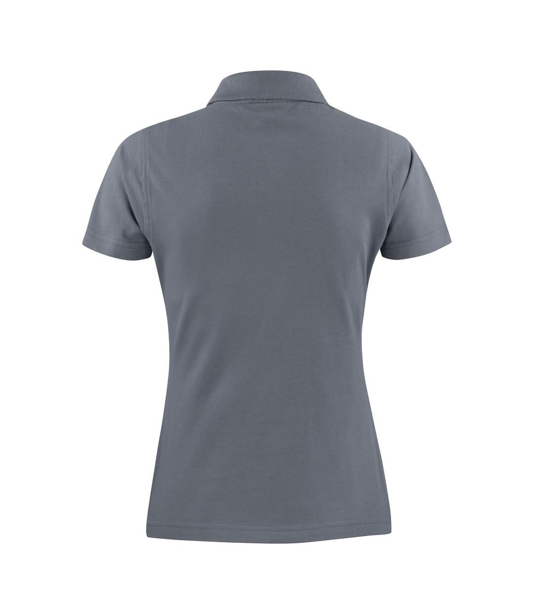 Womens/ladies Surf Light Melange Polo Shirt Steel Grey Printer-3