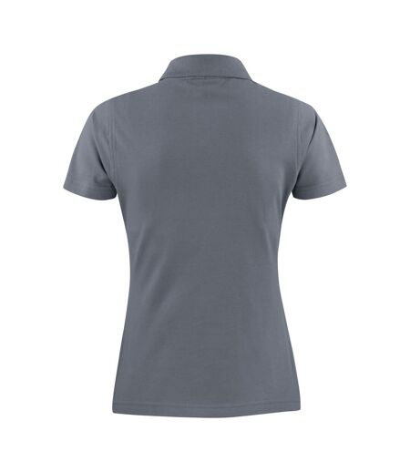 Womens/ladies Surf Light Melange Polo Shirt Steel Grey Printer