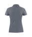 Womens/ladies Surf Light Melange Polo Shirt Steel Grey Printer-3
