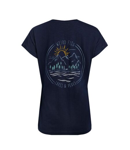 T-shirt wander femme bleu marine Weird Fish