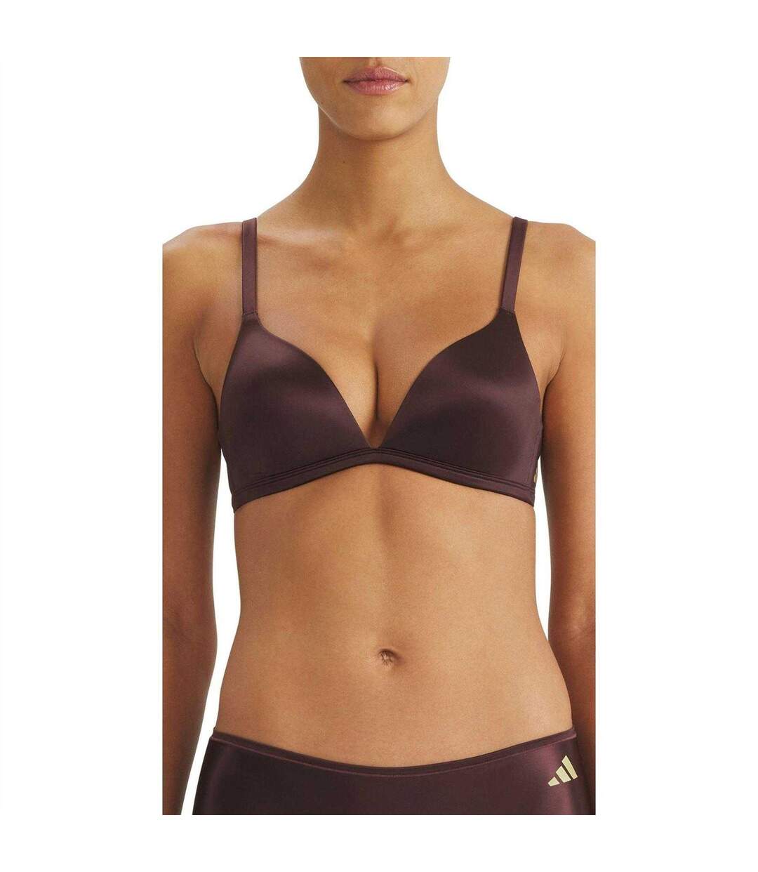 Soutien-gorge T-shirt Sport Femme Marron Adidas-2