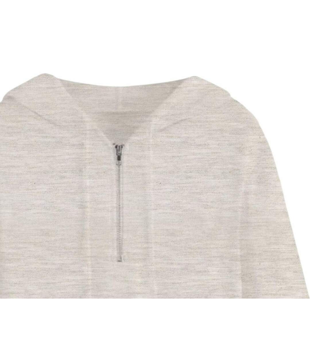 Sweat Court À Capuche Femme Beige Miso-3